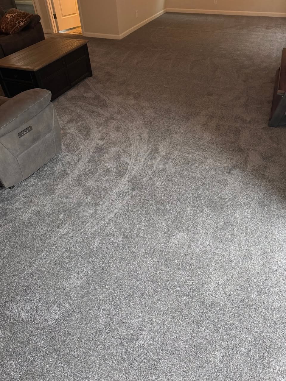 At Rest carpet in the color Pewter, in a living room.
